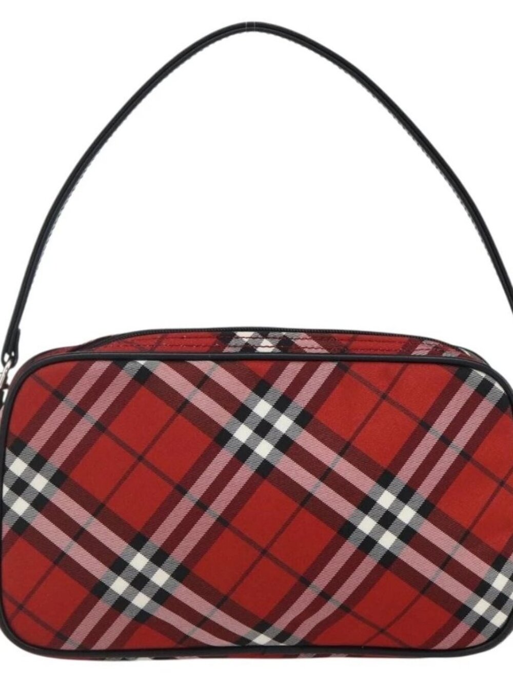 BURBERRY Nova Check Blue Label Accessory Pouch Nylon Red Black Auth am10838V - Picture 3 of 16